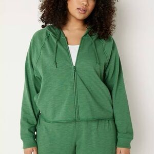 VS PINK  Summer LOUNGE Cotton Zip-Up Normcore  Hoodie in green. size M